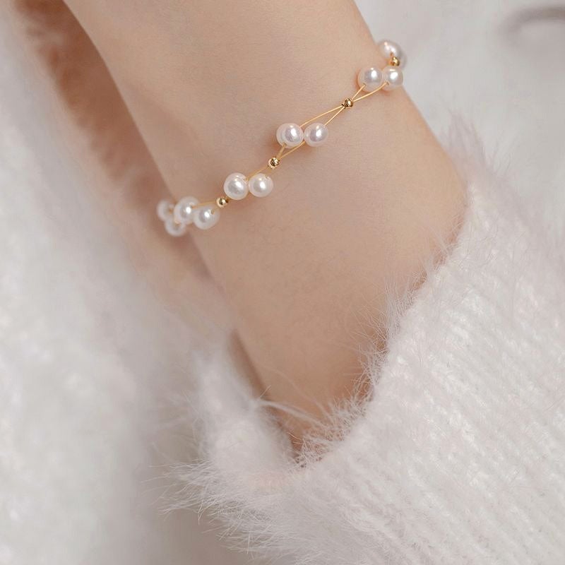 Natural Freshwater Pearl Bracelet Women'S Trendy Super Fairy Blink In The Escape Princess Summer Explosions Bracelet - Image 3